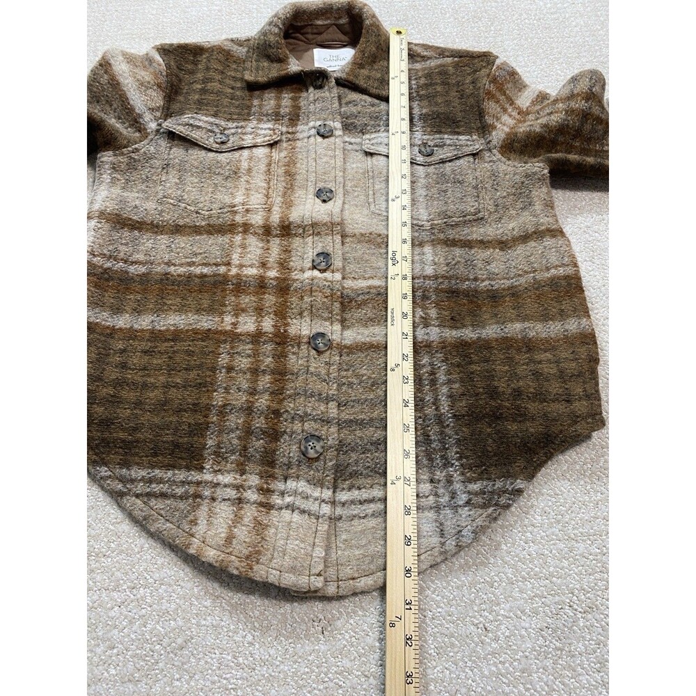 Wilfred Free Aritzia The Ganna Womens Wool Plaid Shacket Jacket M Oversized - Picture 13 of 16